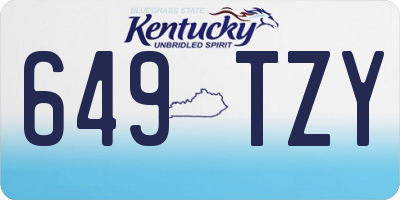 KY license plate 649TZY