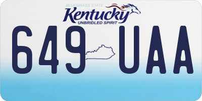 KY license plate 649UAA