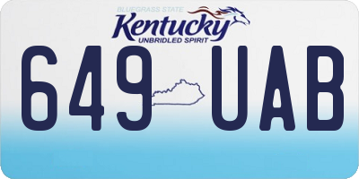KY license plate 649UAB