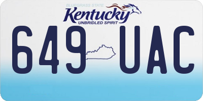 KY license plate 649UAC