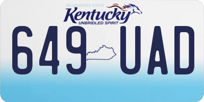 KY license plate 649UAD