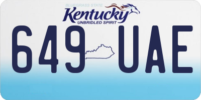KY license plate 649UAE
