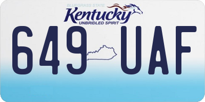 KY license plate 649UAF