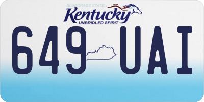 KY license plate 649UAI