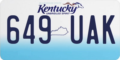 KY license plate 649UAK