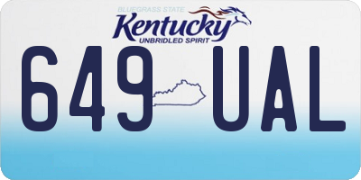 KY license plate 649UAL