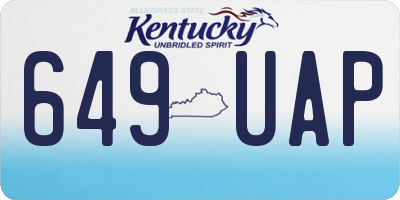 KY license plate 649UAP