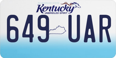 KY license plate 649UAR