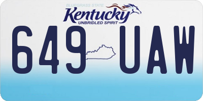 KY license plate 649UAW