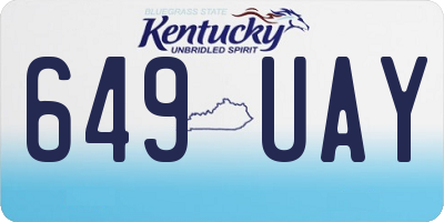 KY license plate 649UAY