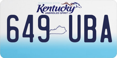 KY license plate 649UBA