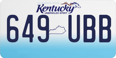 KY license plate 649UBB