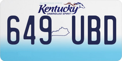 KY license plate 649UBD