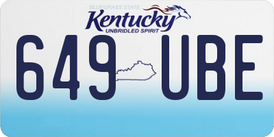 KY license plate 649UBE