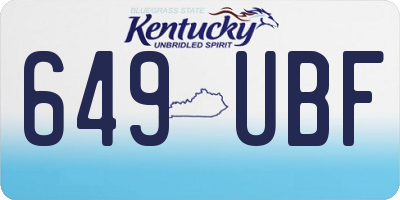 KY license plate 649UBF