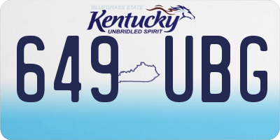 KY license plate 649UBG