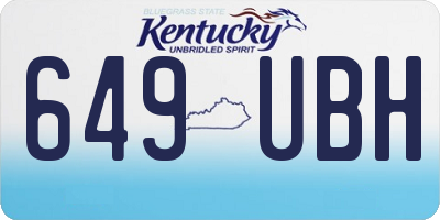 KY license plate 649UBH