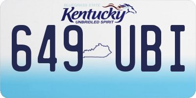 KY license plate 649UBI