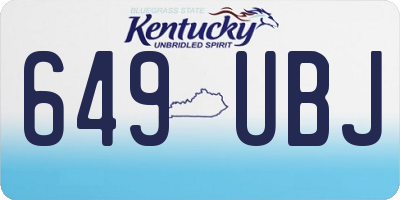 KY license plate 649UBJ