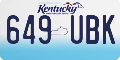KY license plate 649UBK