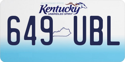 KY license plate 649UBL