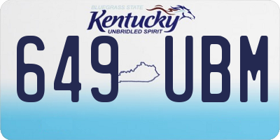 KY license plate 649UBM