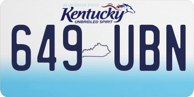 KY license plate 649UBN