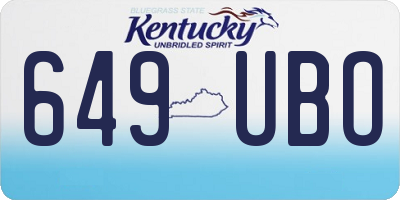 KY license plate 649UBO