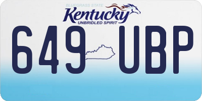 KY license plate 649UBP