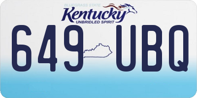 KY license plate 649UBQ