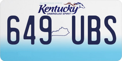 KY license plate 649UBS
