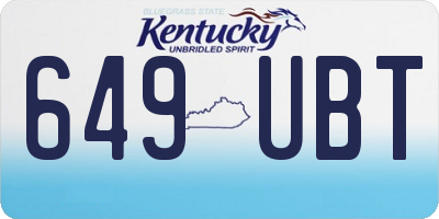 KY license plate 649UBT