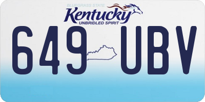 KY license plate 649UBV