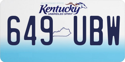 KY license plate 649UBW