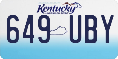 KY license plate 649UBY