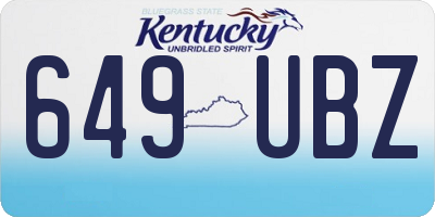 KY license plate 649UBZ