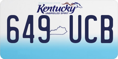 KY license plate 649UCB