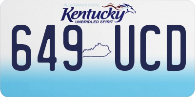 KY license plate 649UCD