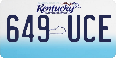 KY license plate 649UCE