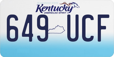 KY license plate 649UCF