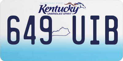 KY license plate 649UIB