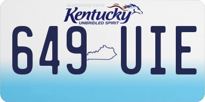 KY license plate 649UIE