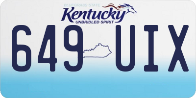 KY license plate 649UIX