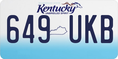 KY license plate 649UKB