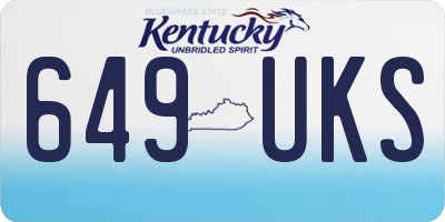 KY license plate 649UKS