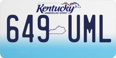 KY license plate 649UML
