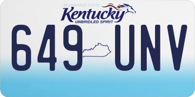 KY license plate 649UNV