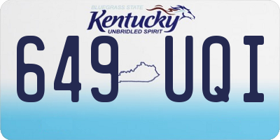 KY license plate 649UQI
