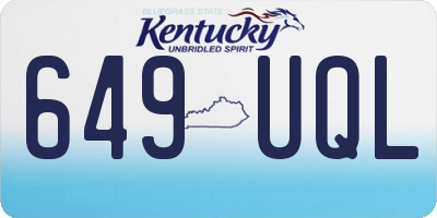 KY license plate 649UQL