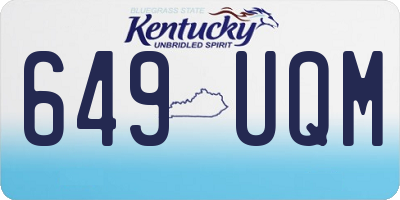 KY license plate 649UQM